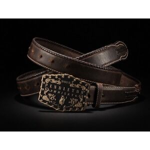 Montana Silversmiths 2015‎ Pendleton Whisky Let'er Buck Leather Belt Brown 39.5"